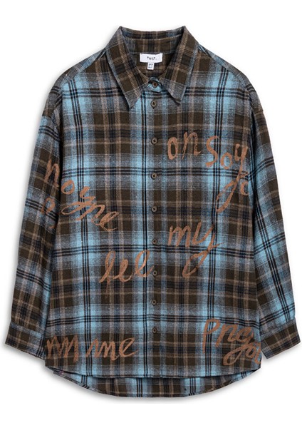 EKOSE DESEN SLOGAN BASKILI GÖMLEK TW6250025117074 indirimleri