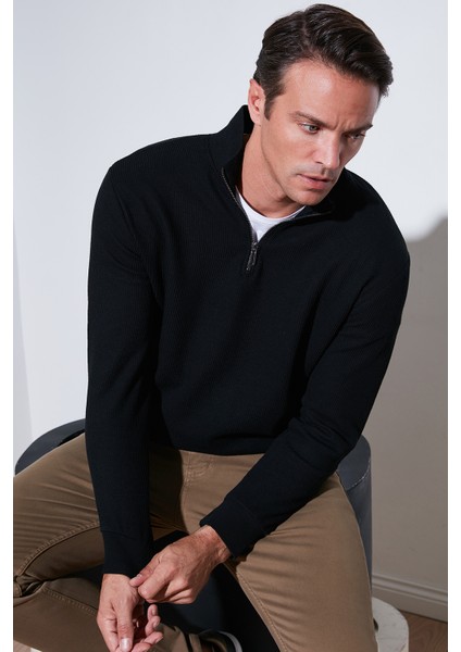 Pamuklu Regular Fit Yarım Fermuarlı Dik Yaka 2'li Paket Sweat Erkek Sweat 5905716S2 modelleri