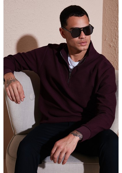 Pamuklu Regular Fit Yarım Fermuarlı Dik Yaka 2'li Paket Sweat Erkek Sweat 5905716S2 fiyatları