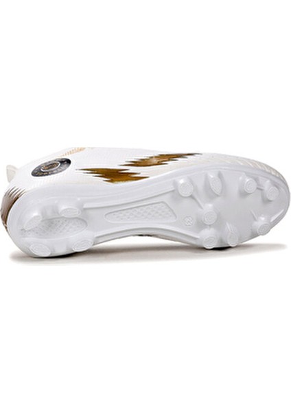 Kiko Boğazlı Krampon Erkek Çocuk Futbol Ayakkabısı Beyaz Renk Mikrofiber 390 gr