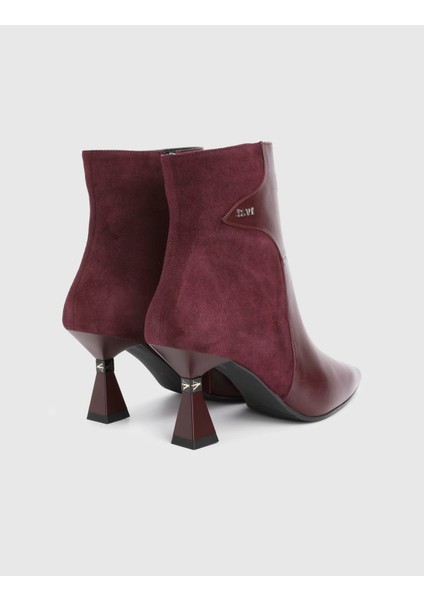 Patsy Hakiki Süet Deri Bordo Kadın Topuklu Bot fırsatları