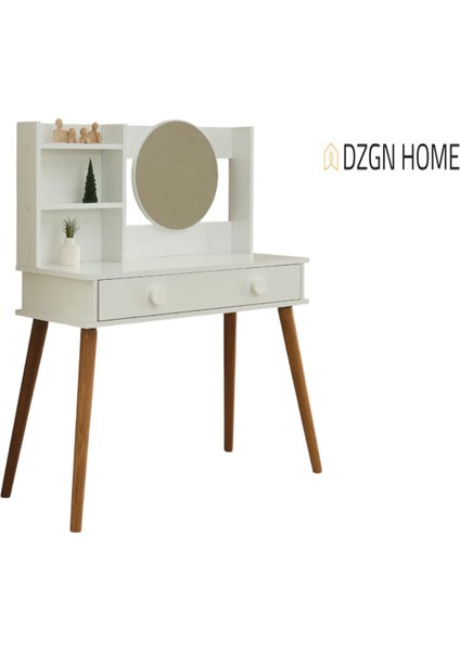 Çekmeceli, Raflı, Aynalı Modern Makyaj Masası, Takı Düzenleyici – Beyaz modelleri