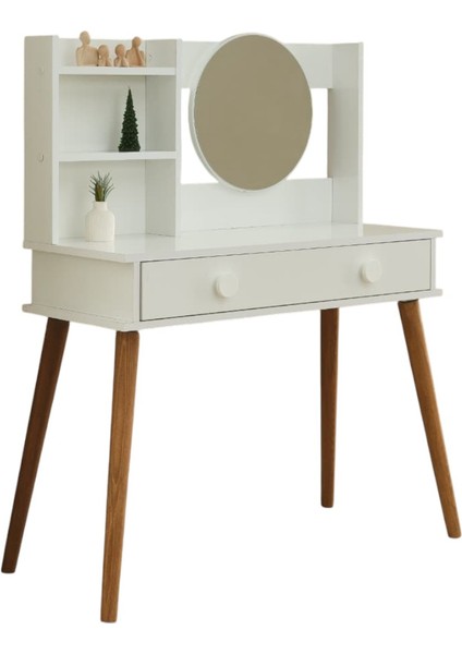 Çekmeceli, Raflı, Aynalı Modern Makyaj Masası, Takı Düzenleyici – Beyaz indirimleri