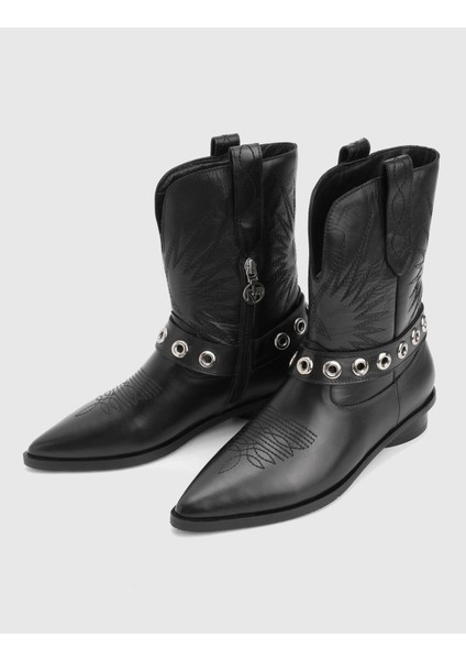 Britni Hakiki Deri Siyah Kadın Bot fiyatları