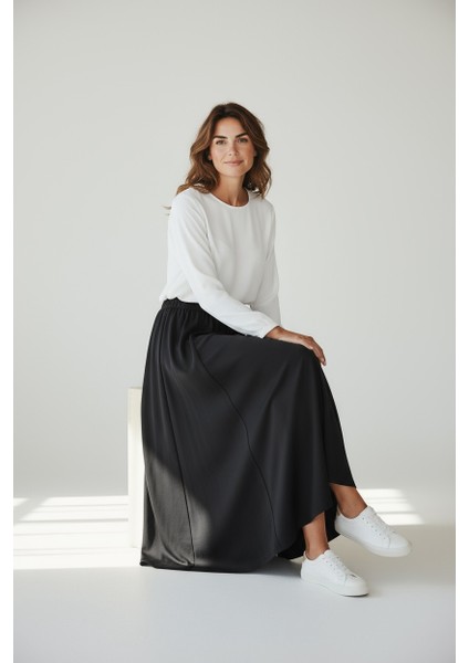 Kadın Beli Lastikli Kalın Kışlık Balık Etek