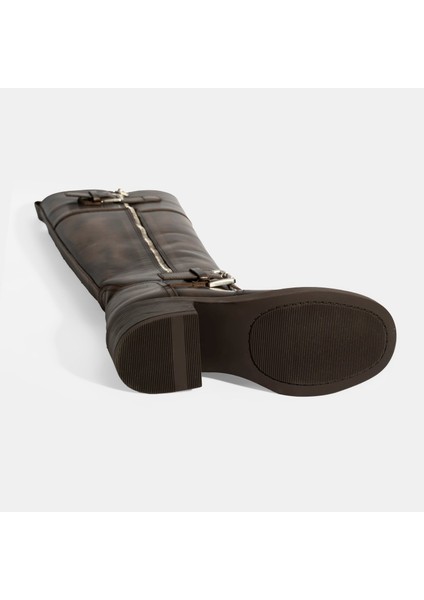 Kadın Kahve Metal Toka Detaylı Deri Çizme fırsatları