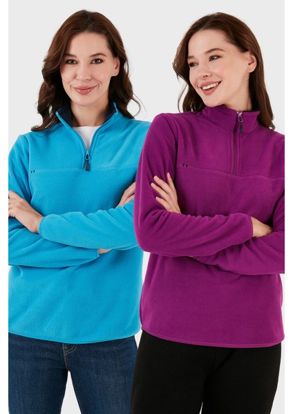 Slim Fit Yumuşak Dokulu Anti-Pilling Tüylenme Yapmayan 2'li Paket Polar Bayan Polar 5907000S2