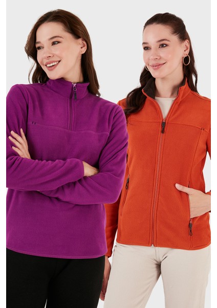 Slim Fit Yumuşak Dokulu Anti-Pilling Tüylenme Yapmayan 2'li Paket Polar Bayan Polar 590700200S2