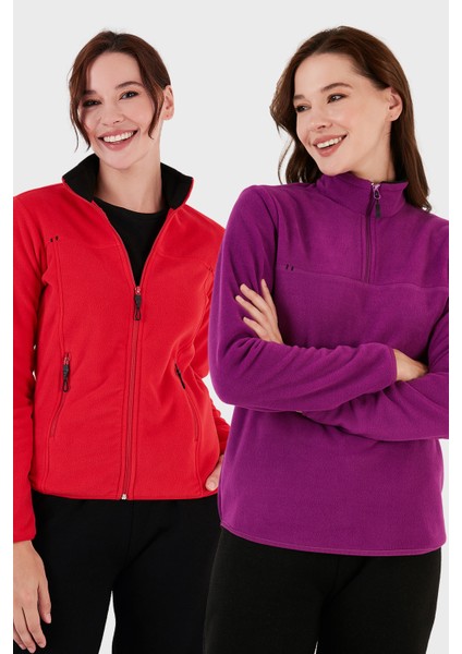 Slim Fit Yumuşak Dokulu Anti-Pilling Tüylenme Yapmayan 2'li Paket Polar Bayan Polar 590700200S2