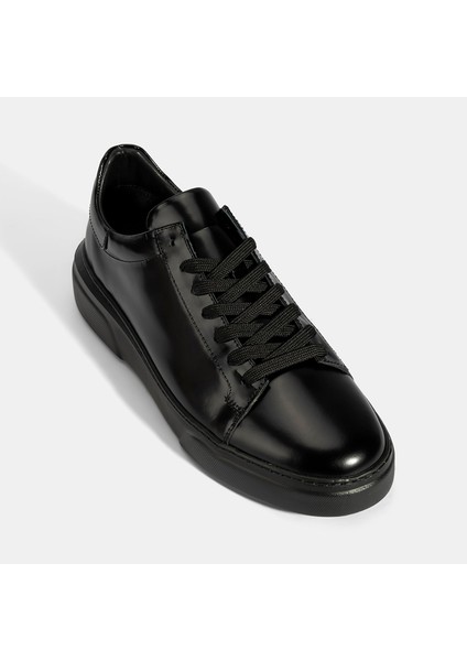 Erkek Siyah Bağcıklı Deri Günlük Ayakkabı fırsatları