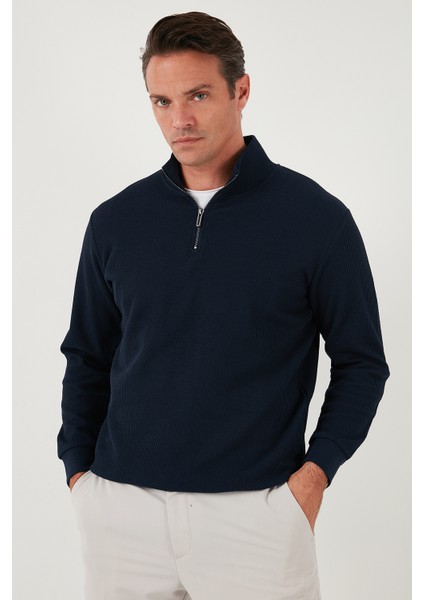 Pamuklu Regular Fit Yarım Fermuarlı Dik Yaka 2'li Paket Sweat Erkek Sweat 5905716S2 fiyatları