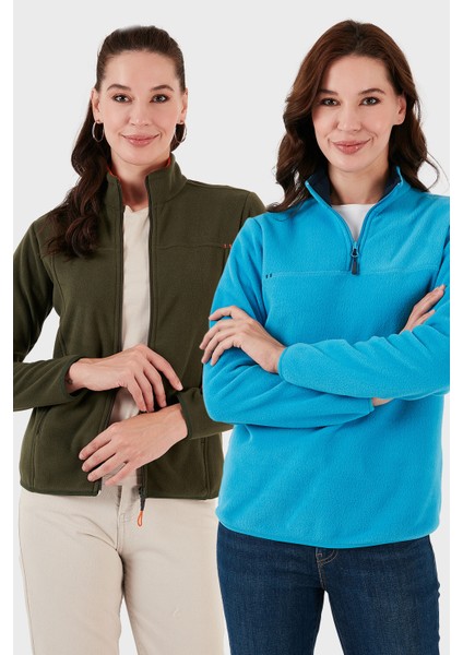 Slim Fit Yumuşak Dokulu Anti-Pilling Tüylenme Yapmayan 2'li Paket Polar Bayan Polar 590700200S2