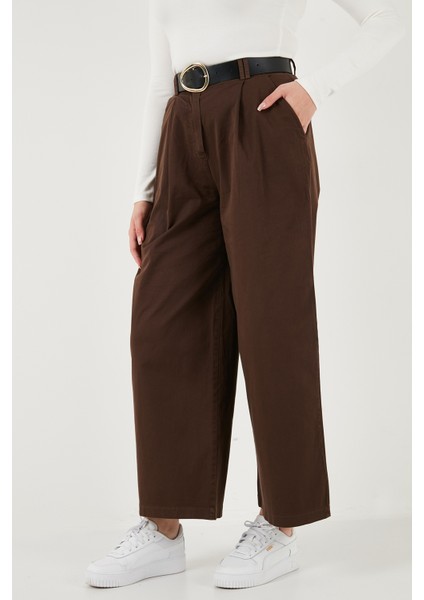 Wide Leg Yüksek Bel Geniş Paça Kemerli Pantolon Bayan Pantolon 68351223 modelleri