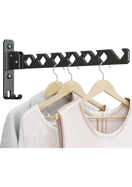 Duvara Monte Ayarlanabilir Başlıklı Metal Elbise Askılıgı Kurutmalık AL5344