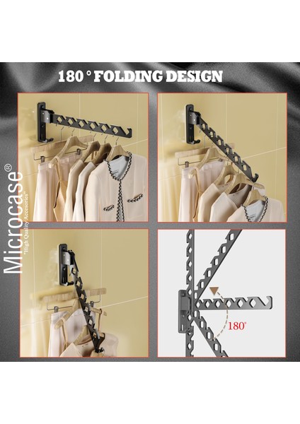 Duvara Monte Ayarlanabilir Başlıklı Metal Elbise Askılıgı Kurutmalık AL5344 modelleri