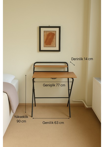 Efes Çalışma Masası Bilgisayar Laptop Masası 2 Raflı Metal Ders Çalışma Ofis Masası Çam fırsatları