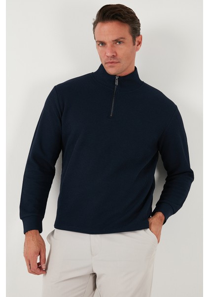 Pamuklu Regular Fit Yarım Fermuarlı Dik Yaka 2'li Paket Sweat Erkek Sweat 5905716S2 fiyatları