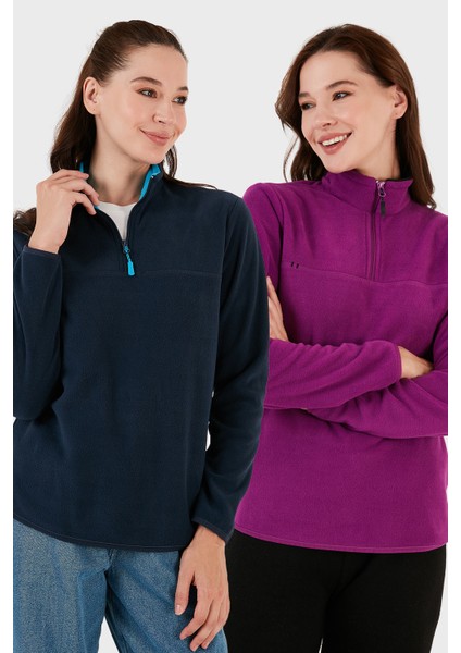 Slim Fit Yumuşak Dokulu Anti-Pilling Tüylenme Yapmayan 2'li Paket Polar Bayan Polar 5907000S2