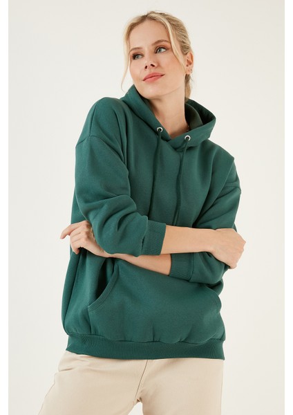 Regular Fit Pamuklu Kapüşonlu Yaka Şardonlu Kışlık 2'li Paket Sweat Bayan Sweat 5863854S2 fiyatları