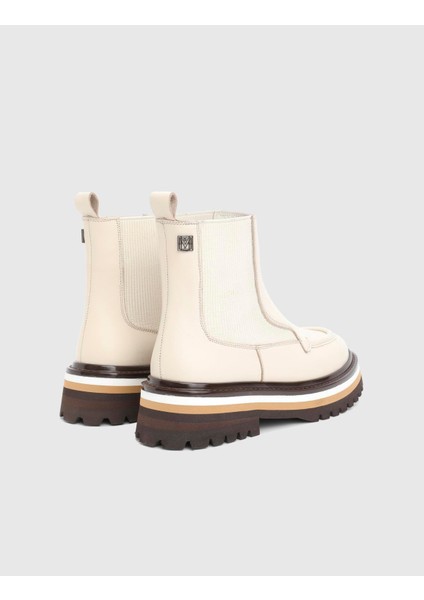 Jones Hakiki Deri Krem Kadın Bot fırsatları