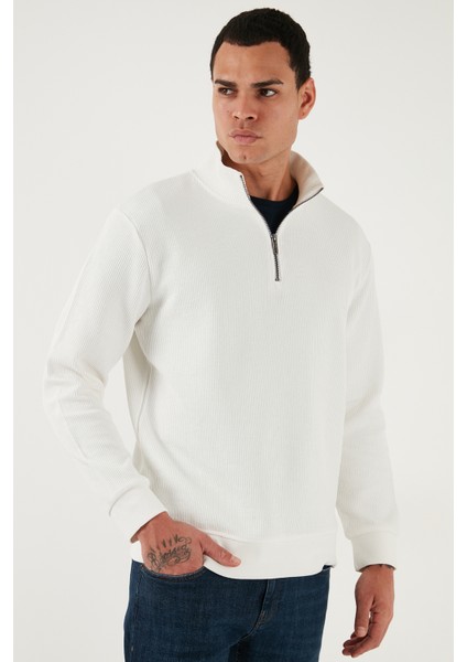 Pamuklu Regular Fit Yarım Fermuarlı Dik Yaka 2'li Paket Sweat Erkek Sweat 5905716S2 modelleri