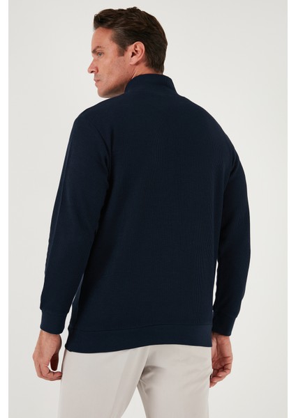 Pamuklu Regular Fit Yarım Fermuarlı Dik Yaka 2'li Paket Sweat Erkek Sweat 5905716S2 fırsatları