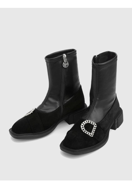 Druid Hakiki Süet Deri Strech Siyah Kadın Bot fiyatları