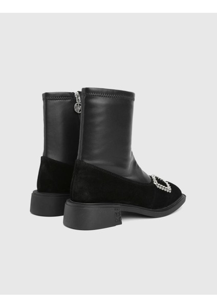 Druid Hakiki Süet Deri Strech Siyah Kadın Bot fırsatları