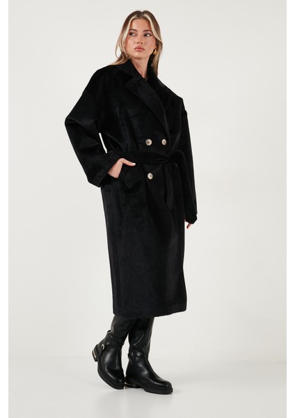 Oversize Kruvaze Yaka Yumuşak Dokulu Uzun Trençkot Bayan Trençkot 6839610 fırsatları