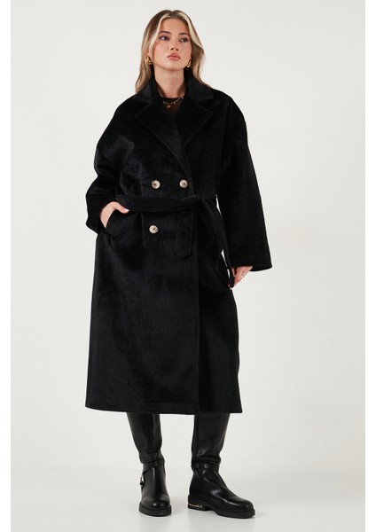 Oversize Kruvaze Yaka Yumuşak Dokulu Uzun Trençkot Bayan Trençkot 6839610 indirimleri