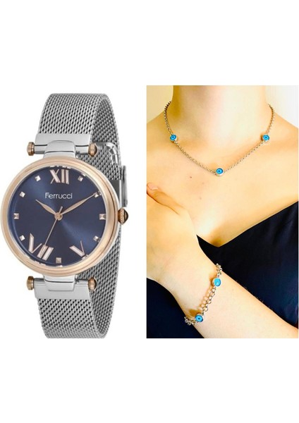 Hasır Kordon Çelik Kadın Kol Saati+Nazarlıklı Set Hediye fiyatları