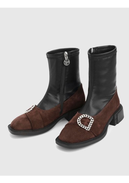 Druid Hakiki Süet Deri Strech Kahverengi Kadın Bot fiyatları