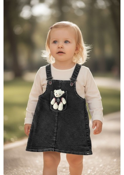 Ayıcıklı Jile Kot Denim Bebe Boy Kız Bebe