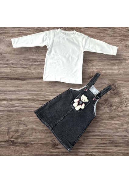 Ayıcıklı Jile Kot Denim Bebe Boy Kız Bebe modelleri