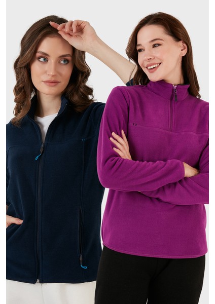 Slim Fit Yumuşak Dokulu Anti-Pilling Tüylenme Yapmayan 2'li Paket Polar Bayan Polar 590700200S2