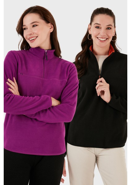 Slim Fit Yumuşak Dokulu Anti-Pilling Tüylenme Yapmayan 2'li Paket Polar Bayan Polar 5907000S2