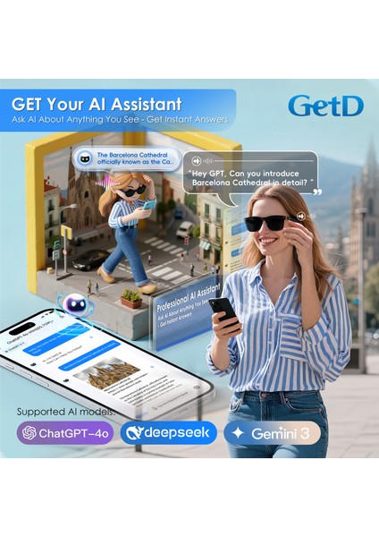 GG13C3 Getd Akıllı Gözlük – Çeviri, Müzik ve Arama Özellikli Bluetooth Gözlük fırsatları