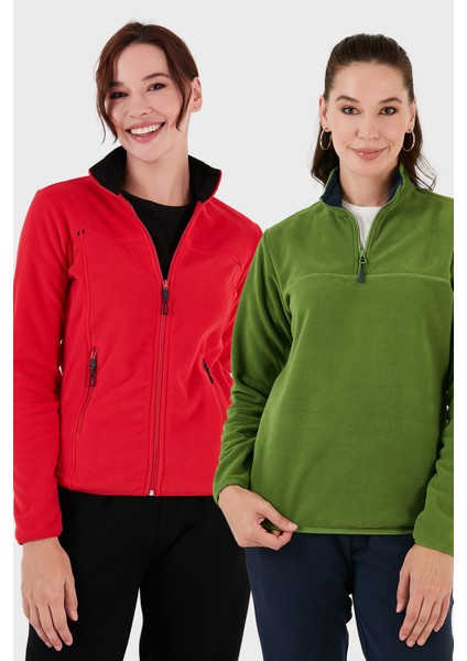 Slim Fit Yumuşak Dokulu Anti-Pilling Tüylenme Yapmayan 2'li Paket Polar Bayan Polar 590700200S2