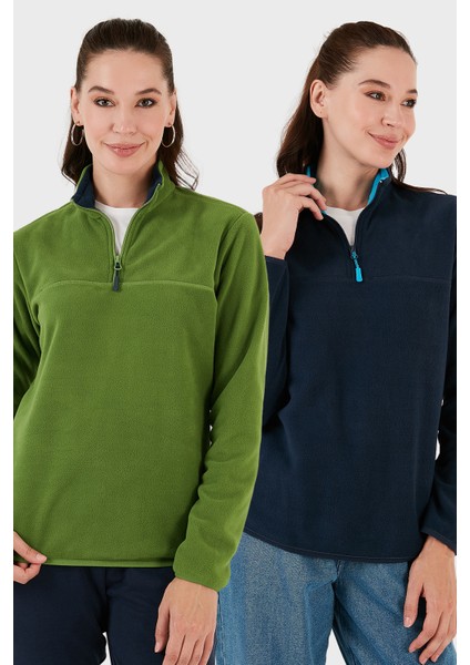 Slim Fit Yumuşak Dokulu Anti-Pilling Tüylenme Yapmayan 2'li Paket Polar Bayan Polar 5907000S2