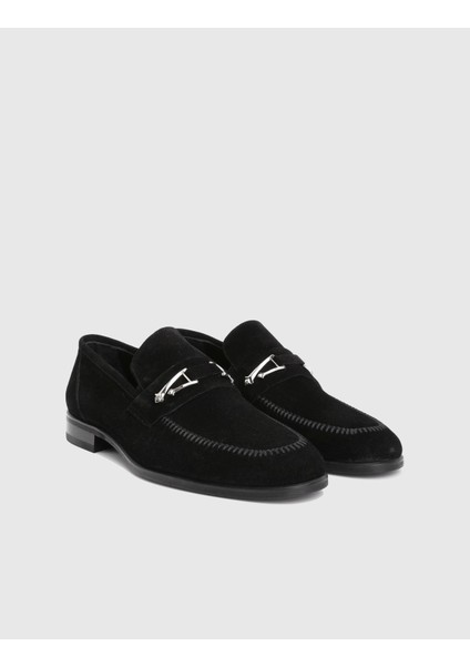 Mile Hakiki Süet Deri Siyah Erkek Klasik Ayakkabı