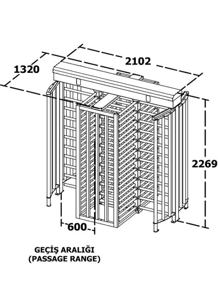 T2500D Double 4 Kollu Boy Turnike Gövde Boyalı Rötor Paslanmaz (350 Kg) fiyatları