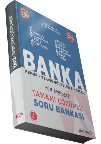Banka Sınavlarına Hazırlık - Tüm Dersler Çözümlü Soru Bankası - Memur & Servis Görevlisi, 404 sayfa 1. hamur, Büyük boy