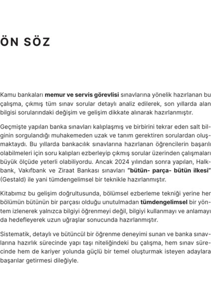 Banka Sınavlarına Hazırlık - Tüm Dersler Çözümlü Soru Bankası - Memur & Servis Görevlisi, 404 sayfa 1. hamur, Büyük boy fiyatları