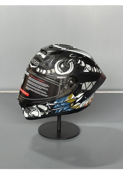 WS-602 Güneş Gözlüklü Full Face Kask (Şeffaf Vizörlü) Matt Black W5 (602) fiyatları