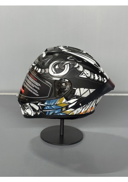 WS-602 Güneş Gözlüklü Full Face Kask (Şeffaf Vizörlü) Matt Black W5 (602) modelleri