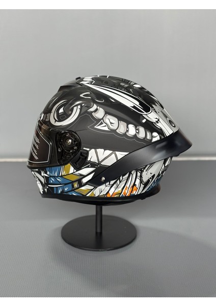 WS-602 Güneş Gözlüklü Full Face Kask (Şeffaf Vizörlü) Matt Black W5 (602) fırsatları