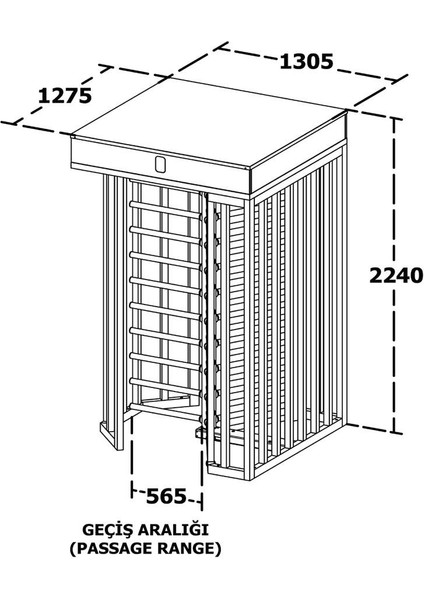 T2500K Single 3 Kollu Boy Turnike Tamamı Paslanmaz (240 Kg) fiyatları
