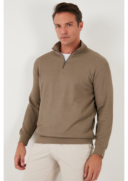 Pamuklu Regular Fit Yarım Fermuarlı Dik Yaka 2'li Paket Sweat Erkek Sweat 5905716S2 fiyatları