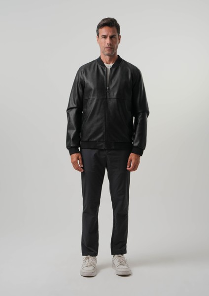 ISAAC ERKEK MONT Erkek Ribanalı Suni Deri Mont modelleri