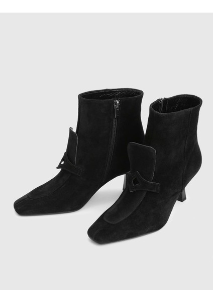 Tufty Hakiki Süet Deri Siyah Kadın Topuklu Bot fiyatları